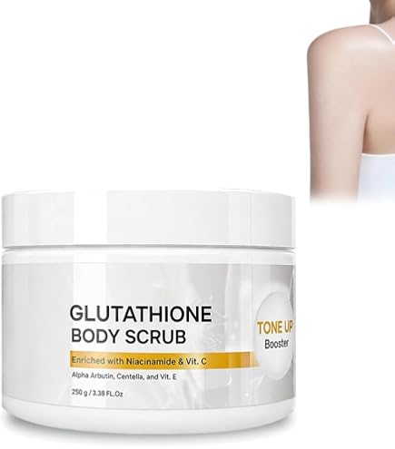Skinflair Glutathione Body Scrub & Tone Up Booster, Brightening Exfoliating Body Wash For Radiant Skin, Glutathione Body Scrub With Rosehip & Sea Salt For All Skin Types (1pcs) Beauty