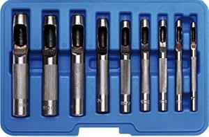 Locheisen Set 9-teilig - 3-12mm Für Leder & Kunststoff - In Praktischer Aufbewahrungskassette