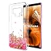 Produktbild OKZone Galaxy Note 9 Hülle Glitzer [mit HD-Schutzfolie], Luxus Fließen Flüssig Glitzer Bling Dynamisch Durchsichtig Transparent TPU Schutzülle Cover Beschützer für Samsung Galaxy Note 9 (Rosa Sterne)