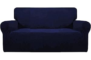 The Chair Cover Company PREMIUM Elastic STRETCH SOFA COVERS Slipcover Protector Settee 1/2/3/4 Seater (Navy Blue, 2 Seater Sofa)