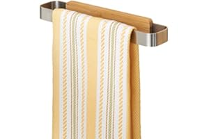 mDesign Porte-serviettes AFFIX – Porte-torchon à coller – Barre porte serviette pour la cuisine, la salle de bain ou le garage – Facile à monter