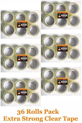 Pack of 6 rolls Heavy Duty Clear transparent Packaging Tape Provides a Strong, Secure and Strong Adhesive Seal for your Boxes- Extra Long 132mm x 48mm (72)