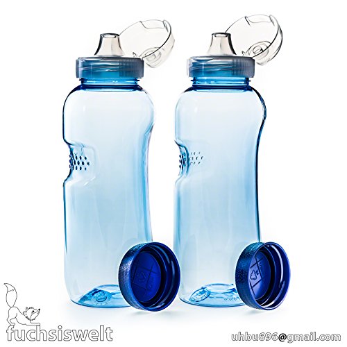 2 x 0,5 L Trinkflasche aus Tritan mit Trinkdeckel Flip Top Sportdeckel BPA frei