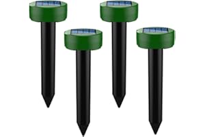 funfunfly 4x zarobrązowy odstraszacz światła słonecznego, ultradźwiękowy moli słonecznych, IP65, wodoodporny światła słonecznego, ultradźwiękowy węża -Circular