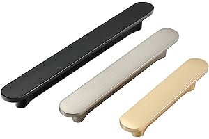 Guolich 2 Pezzi Maniglia del Cassetto Della Cucina Porta Dell'armadio Tira Maniglia in Lega di Zinco Moderna Ottone Spazzolato Hardware per Guardaroba Bagno Comò (96 mm, Oro)