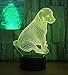 Produktbild Nachtlicht 2 Acrylplatten Kreative 3D Haustier Hund Nachtlicht, USB Power Touch Schalter Dekor Tisch Schreibtisch Optische Täuschung Lampen 7 Farbe Lichter LED Tischlampe Weihnachten Home Liebe Brithd