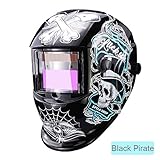 Schaltzeit: 1/10000 Solar LI Batterie Automatik Verdunkelung WIG MIG MMA MAG KR KC Elektrische Schweißmaske/Helme/Schweißkappe für Schweißmaschine, 5181805071404, Black Pirate