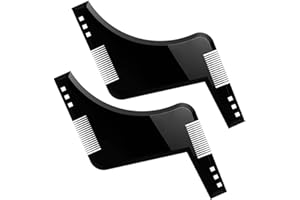 PLABBDPL Plantillas para barba, 2 unidades, para barba, para barba, patillas, cuello, plantilla para barba para cortar fácilmente, peine de barba, herramienta de peinado