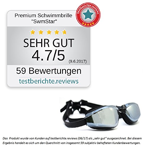 Innovative Premium Schwimmbrille „SwimStar“ von Sportastisch :: 100% UV Schutz und Anti-Fog Beschichtung :: INKLUSIVE Nasenklammer & Ohrstöpsel :: geprüfte Markenqualität, ideal Einsteiger oder Profis :: Exklusives Design für Damen, Herren und Kinder ab 10 Jahre:: Anpassungsfähiger und wasserdichter O-Click-Verschluss :: mit 4-fach einstellbaren Bändern:: inklusive 3 Jahren Sportastisch Produktgarantie - 2
