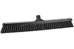 Vikan - Hygiène - Balai combiné - Fibres dures/Douces - Noir