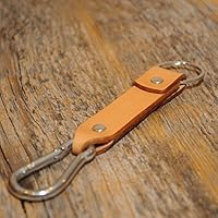 Hellbraunes Leder Karabiner Schlüsselanhänger Ringhalter Klammer Schlüssel Karabiner-haken Geschenk Schlüsselband Anhänger