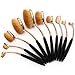Neverland 10PC/Set Soft Toothbrush Eyebrow Eyeliner Foundation Blush Lip Brushes Kit With Box UK Stock Glod Black