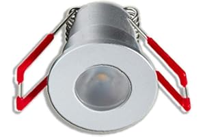 ‎LEDUX 3W LED Mini Einbaustrahler 12V DC offene Kabel-Litzen, Warmweiss IP65 Wassergeschützt Dimmbar Spots für innen- und Außen (Silber, Einzeln ohne Netzteil)