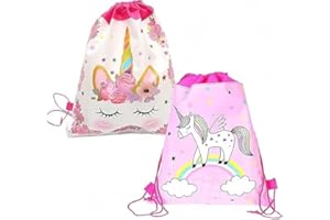 LUXIREMI Lot de 2 sacs à dos licorne pour enfants, sac de natation léger, rose, étanche, pour la piscine, l'école, le camping, les voyages