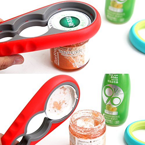 Deckelöffner Dosenöffner, UClever Cap Zappa 2 in 1 Bier Flaschenöffner mit Schlüsselanhänger Und Deckelöffner Deckel Aus Rutschfeste Gummi Jar Opener für Mehrere Größen - 3