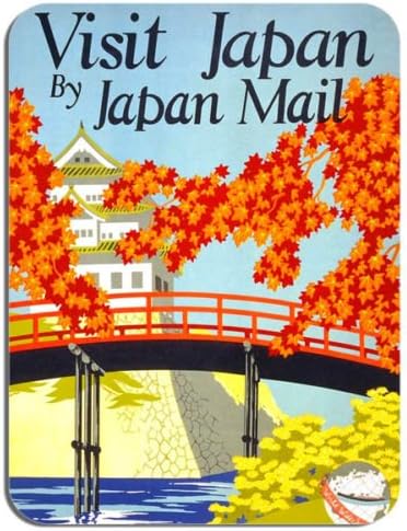 Vintage Japan Travel Poster Mouse Mat. Quality 30's Tourist Advert Mouse Pad