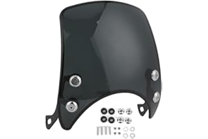 ‎PSYTFEI Psytfei Motorrad Windschutzscheibe Windschild Motorrad Universal Spoiler Scheinwerfer Verkleidung mit 2 Halterung Motorrad Windshield Windabweiser Universal für 5-7 Zoll Scheinwerfer Motorrad Schwarz