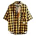 Produktbild Luckycat Kurzarmhemd Herren Sommerhemd Baumwolle Freizeithemd atmungsaktiv Kariertes Hemd bequemes Oberteil Kurzarm-Shirt Hemd Karriert Slim fit Herren Karohemd holzfäller Hemden männer Checked Shirt