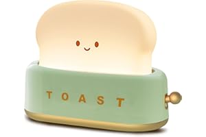 ‎PKKP PKKP Toast Nachtlicht Kinder, Süßes LED Nachtlicht mit USB Wiederaufladbar und Timer, Tragbare Schlafzimmer-Nachttischlampe für Teen Teen Girls Boys Ladies (grün)