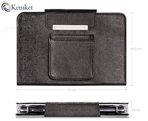 kemket Bluetooth-Tastatur Fall, 17,8 cm Tablet Portfolio Leder Case [mit abnehmbarer Bluetooth-Tastatur] Smart faltbar Cover für Samsung Galaxy Note 8.0/Tab 2 7.0/Tab 3 7.0/Tab 4 7.0/Tab 3 Lite 7/Tab 3 8.0/Tab 4 8.0/Tab Pro 8.4 /Tab S 8.4/Acer A1–810/W3–810/ipad mini/Neue iPad Mini Retina Display/Asus Memo Pad HD 7/Dell Venue 8 Pro/Nexus 7/Nexus 7 HD/17,8–20,3 cm Tablets/Unterstützt Android/iOS/Windows - 8