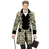 Farbe: schwarz / gold WIDMANN - 59274 Herren Mantel Jaquard Parade Kostüm XL