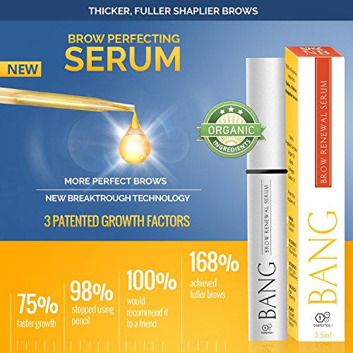 BANG Augenbrauen Serum – Für dickere, kräftigere Augenbrauen mit Arganöl, Rizinusöl & kraftvollen Peptiden – 2 Monats Vorrat - 3