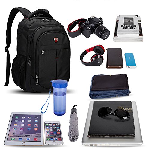 ALS Männer und Frauen Business Laptop Rucksack Wasserdicht Shockproof Computer Tasche Wandern Travel Campus College School Bag Daypack für Macbook, Tabletten und Notizbuch (Schwarz passt 16-Zoll-Laptop) - 6