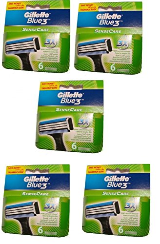 Gillette Blue 3 Sense Care Rasierklingen für sensible Haut, 30 Stück
