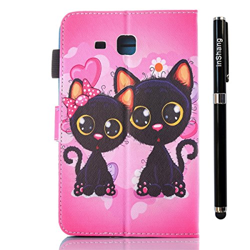 inShang T280 Cover für Samsung Galaxy TAB A 7.0 Inch T 280 Hülle mit PU Leder Skins Etui Schutzhülle Ständer Smart Case Cover, + inShang Logo hochwertigen Stylus Eingabestift Stift