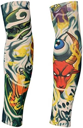 Fashion Nylon Fake Temporary Tattoo Sleeves Arm Stockings Tatoo 1pairs-K L