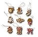 Produktbild 9 tlg. Set Weihnachtsbaumschmuck Christbaumschmuck Figuren Aufhänger Baumschmuck Anhänger aus Polymer Ton Pfefferkuchen oder rot-weiß Design (Design Lebkuchen / beige)