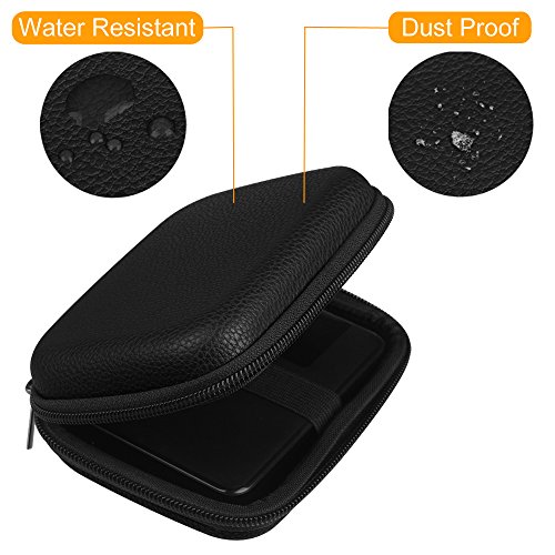 Fintie Samsung T3 SSD Tasche Hülle – Kunstleder beschichtete Hard EVA stoßfeste Tragetasche Organisator Schutztasche Reisetasche für Samsung T3 Portable 250GB 500GB 1TB 2TB SSD USB 3.1 Externe Solid State Drive, Schwarz - 2