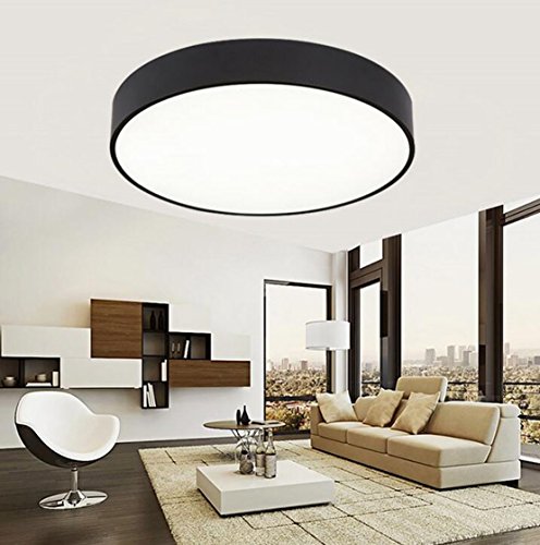 Badlampe Deckenlampe Led Modern Rund Schwarz Leuchten Schlafzimmerlampe