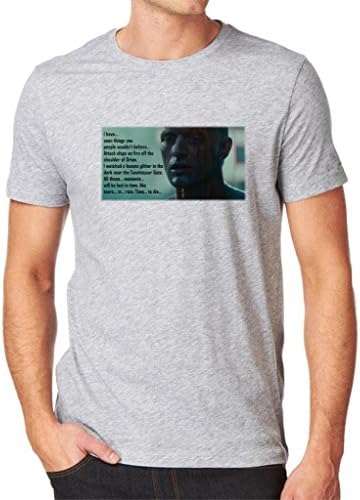Blade Runner Roy Batty Quote Men's Fashion Quality Heavyweight T-Shirt. Light Grey/XL