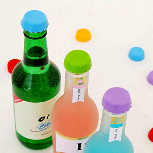 Ancdream Brew Stopper Silikon Flasche Caps Sparen Exzessives Bier Wein Champagner Getränk Sortiert Zufällige Candy Farbe – 6 Stk - 3