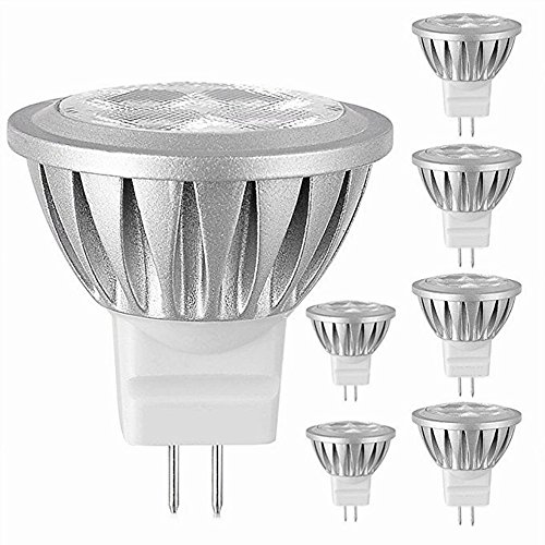 MATMO GU4 MR11 LED Lamp Warm White 2700-3200K Light Bulb, AC/DC 12 V 3 W 35 mm Diameter, 250 Replaces 35 W Halogen Spot Light 30 ° Beam Angle 6 Pack [Energy Class A + ]
