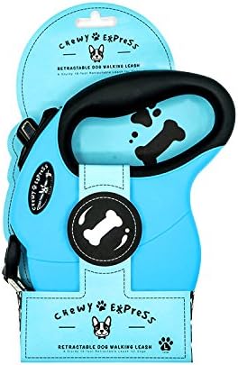 Chewy Express Retractable Dog Leash Walking Dog Lead for Dogs up to 110 lbs (50 kgs) - Easy One-Finger Lock Control and Reflective Lead - Blue - 1/Pack