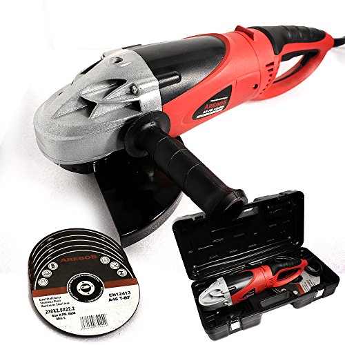 Arebos® Winkelschleifer 2200 W mit 5 Stück Trennscheiben 230 mm im Koffer - 2
