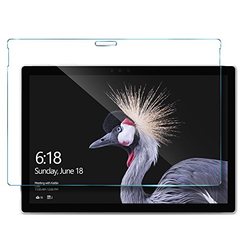 IVSO New Surface Pro Displayschutz, 9H Hardness aus, Klar Anti-Kratz, Glas Folie Schutzfolie Glas Panzerfolie Displayschutzfolie Für New Microsoft Surface Pro (12,3 Zoll) 2017, (1 Packungen x) - 2