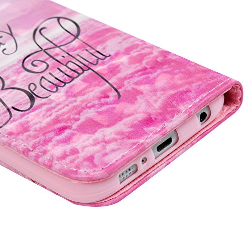 Lanveni Galaxy S6 H  lle  Handyh  lle Samsung Galaxy S6 Flip Case Cover PU Lederh  lle Schutzh  lle Magnetverschluss Ledertasche mit Stander Function 