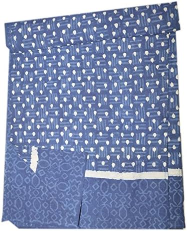 Gypsia Studio Indigo Cotton Bedspread Queen Block Print Bedding Indian Bed Sheets Throw Decor