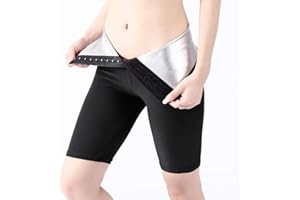 Wopohy Pantalones Cortos de Sudor de Sauna para Mujer, Pantalones de Entrenamiento para pérdida de Peso, Pantalones de Muslo para Adelgazar sin Costuras, Mallas Deportivas para Correr