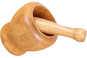 IEEDFJKK Ensemble de pilon de mortier en bois concasseur à poivre d'épices bol à mélanger à l'ail outil de cuisine