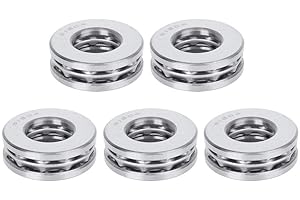 JECTSE 5 piezas 51204 Rodamiento axial de bolas, acero para rodamientos de alta precisión, accesorios industriales de laminación de una sola columna de presión plana, diámetro interno 20 mm diámetro externo