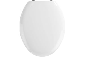 WENKO Abattant WC Premium Mira Easy-Close abaissement Automatique, Fixation Fix-Clip hygiénique en Acier INOX, antibactérien Blanc