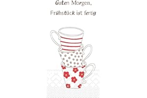 MANK GMBH Mank Servietten aus Tissue 33 cm x 33 cm | 1/8 Falz Kaffee Serviette | hochwertige Einmal-Serviette |100 Stück | Frühstück ist Fertig ! (Rot-Braun)