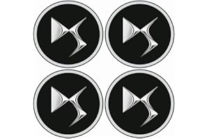dzggs 4 pièces Auto Cache Moyeux pour DS 3 / DS 3 Crossback/DS 4 / DS 5 / DS 7 / DS 7 Crossback/DS 9, ABS Aluminium Enjoliveur Centre Roue Couvercle de Moyeu Central de Jante avec Logo