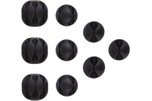 U-horizon 9 Pack Clips Câble durable, Cache-Câbles et Serre-Câbles, Rangements et Organisateur de câbles pour Câbles d'Alimentation, Câbles USB, TV PC Ordinateur Maison Bureau etc, Noir
