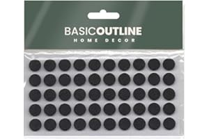 BASIC OUTLINE Cabinet bumpers Furniture Bumpers Kitchen Cabinet Door Stoppers Sound Dampening Rubber Bumpers made of Soft Eva Rubber for Quiet Drawer Close Anti Slam Cushion Rubber feet pads 10 mm (50 pack, black)