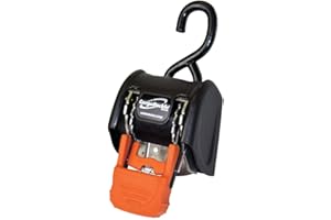 BOATBUCKLE CargoBuckle F18800 G3 Lot de 2 systèmes d'arrimage à cliquet rétractable, Noir/Orange